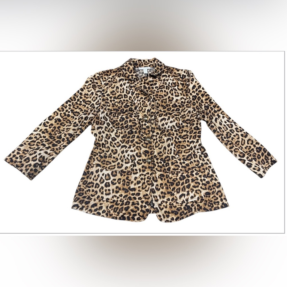 🐆✨ Charter Club Casual Light Blazer Women’s Size Small Animal Print Design 🐆✨